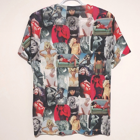 Beyoncé Women's Colorful Collage Print Short Sleeved Graphic T-shirt EUC Size M - Picture 7 of 10
